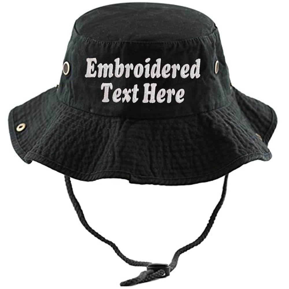 帽子 main story / Bucket Hat Black (S/M) Amazon.com: Custom Text Embroidered Boonie Hat Bucket Hats
